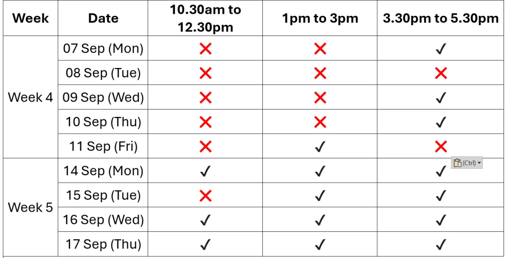 Walk-in Clinic A1 Schedule v2